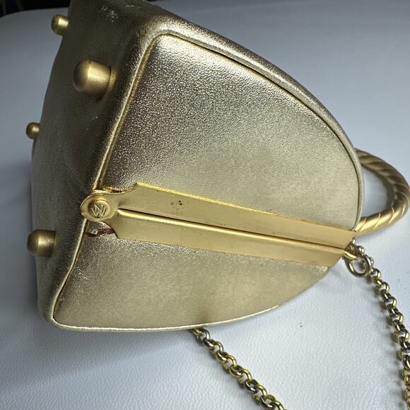 Rare Inge Christopher Soft Gold Metal Evening Clutch, Cocktail Minaudière Purse - Picture 6 of 16